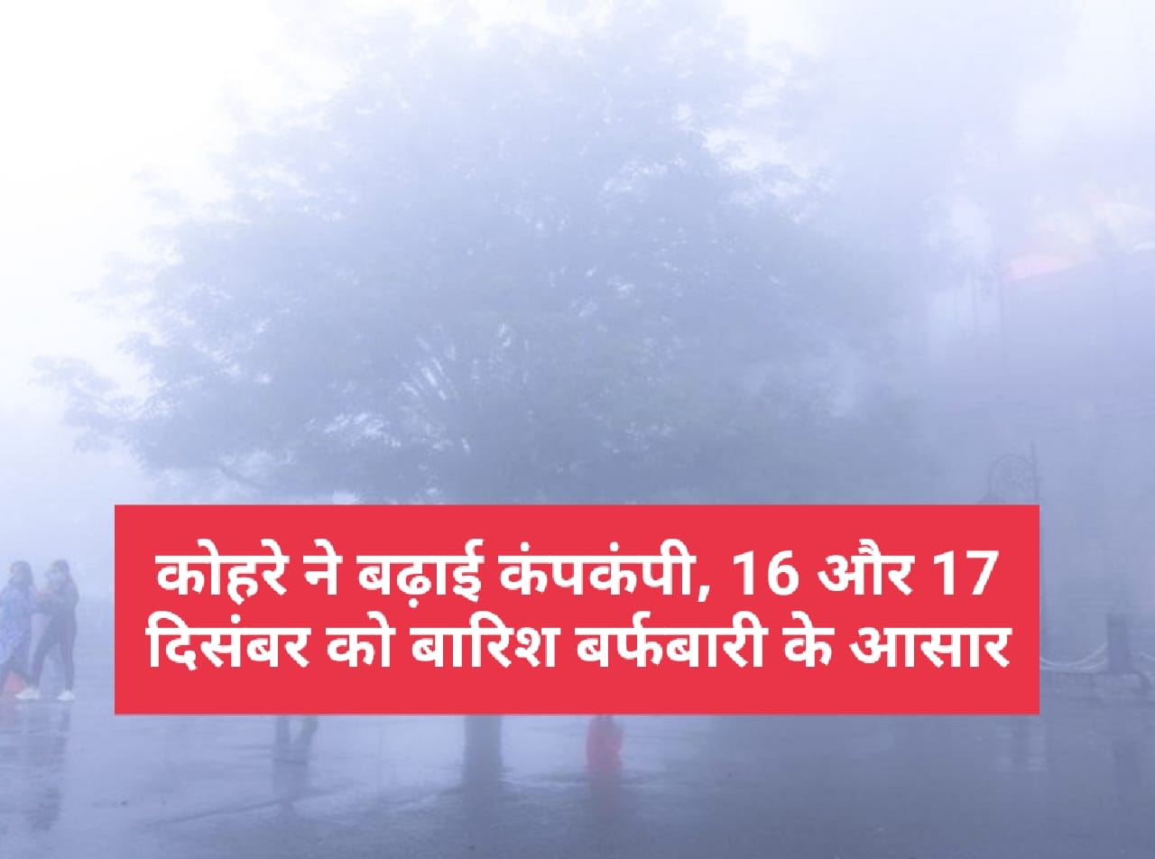 कोहरे ने बढ़ाई कंपकंपी, 16 और 17 दिसंबर को बारिश बर्फबारी के आसार