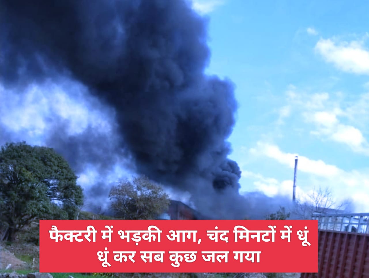 सिरमौर की एक फैक्टरी में भड़की आग, चंद मिनटों में धूं धूं कर सब कुछ जल गया….