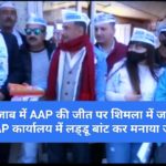 पंजाब में AAP की जीत पर शिमला में जश्न, AAP कार्यालय में लड्डू बांट कर मनाया जश्न