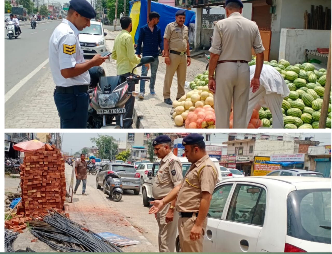 पांवटा साहिब के वाई-पॉइंट से बद्रीपुर तक अतिक्रमण हटाने के पुलिस ने चलाया अभियान…