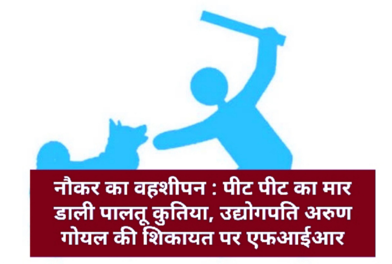 नौकर का वहशीपन : पीट पीट का मार डाली पालतू कुतिया, उद्योगपति अरुण गोयल की शिकायत पर एफआईआर