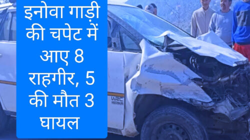 Himachal Breaking News: इनोवा गाड़ी की चपेट में आए 8 राहगीर, 5 की मौत 3 घायल