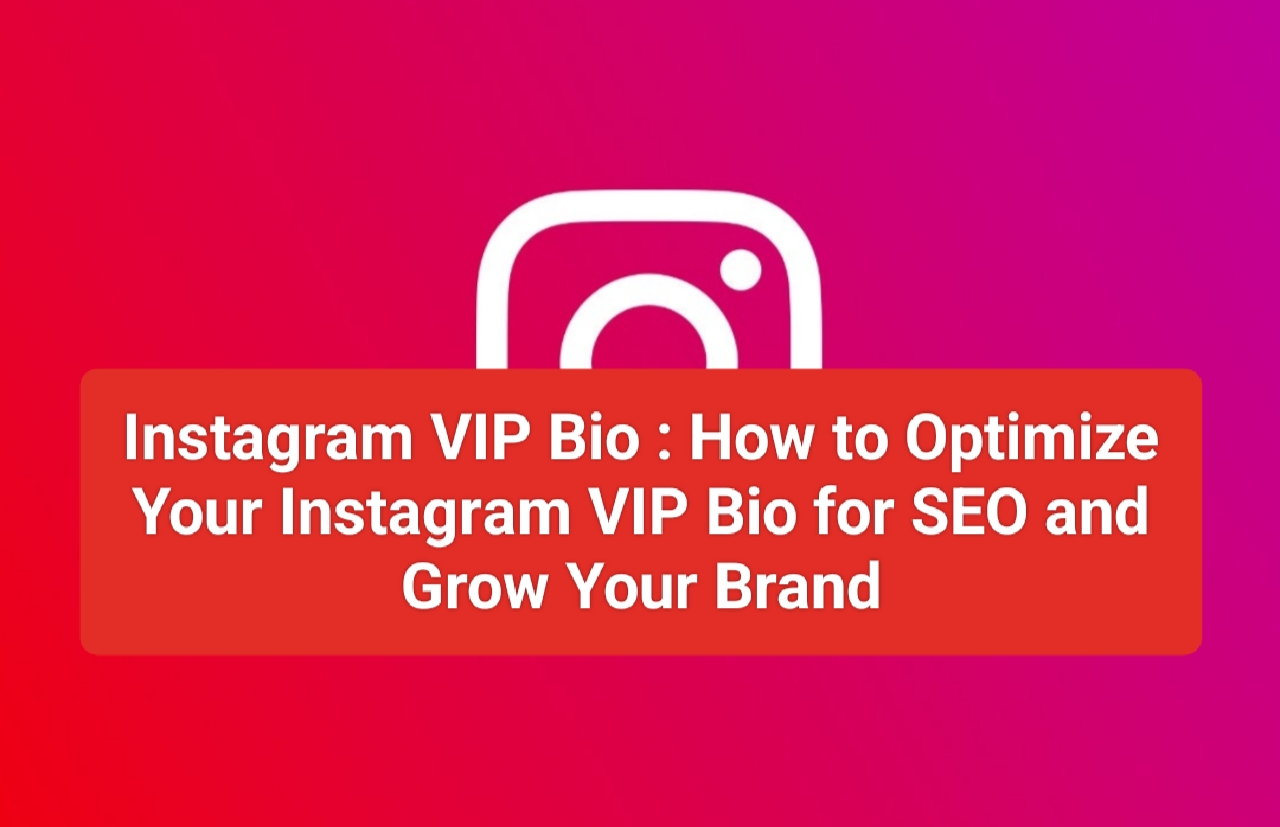 Instagram VIP Bio : How to Optimize Your Instagram VIP Bio for SEO and Grow Your Brand | Instagram VIP Bio Tips for Creating a Compelling and Engaging Profile
