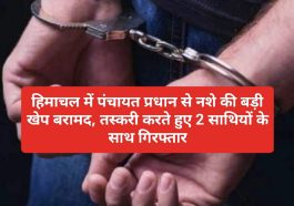 Himachal News: हिमाचल में पंचायत प्रधान से नशे की बड़ी खेप बरामद, तस्करी करते हुए 2 साथियों के साथ गिरफ्तार