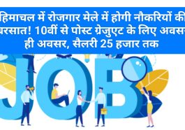 HP Jobs Alert: हिमाचल में रोजगार मेले में होगी नौकरियों की बरसात! 10वीं से पोस्ट ग्रेजुएट के लिए अवसर ही अवसर, सैलरी 25 हजार तक