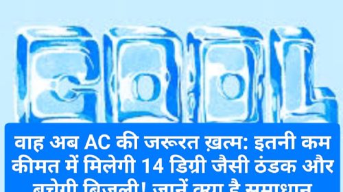 वाह अब AC की जरूरत ख़त्म: इतनी कम कीमत में मिलेगी 14 डिग्री जैसी ठंडक और बचेगी बिजली! जानें क्या है समाधान