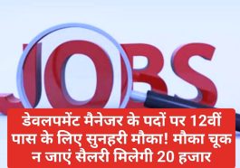HP Jobs Alert: डेवलपमेंट मैनेजर के पदों पर 12वीं पास के लिए सुनहरी मौका! मौका चूक न जाएं सैलरी मिलेगी 20 हजार
