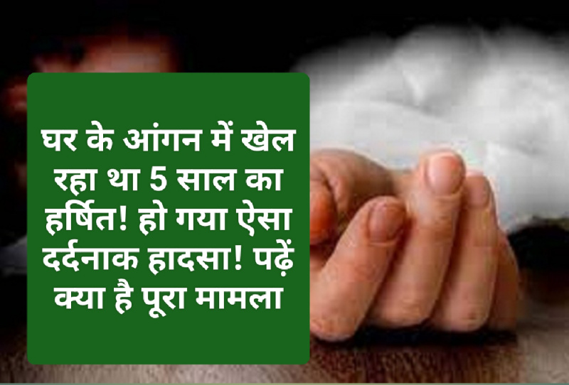 दर्दनाक हादसा: घर के आंगन में खेल रहा था 5 साल का हर्षित! हो गया ऐसा दर्दनाक हादसा! पढ़ें क्या है पूरा मामला