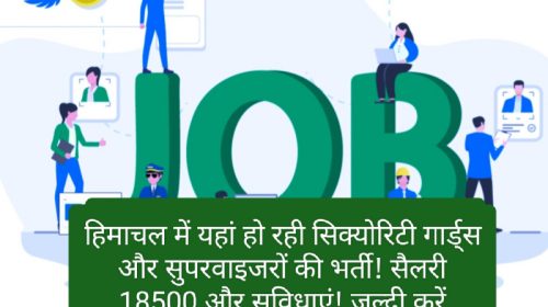 HP Jobs Alert: हिमाचल में यहां हो रही सिक्योरिटी गार्ड्स और सुपरवाइजरों की भर्ती!सैलरी 18500 और सुविधाएं! जल्दी करें