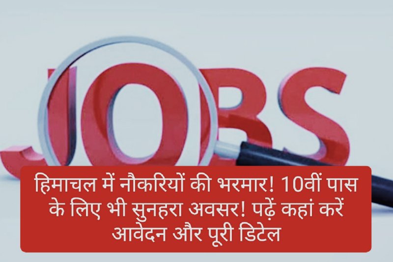 HP Jobs Alert: हिमाचल में नौकरियों की भरमार! 10वीं पास के लिए भी सुनहरा अवसर! पढ़ें कहां करें आवेदन और पूरी डिटेल