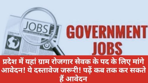 Himachal Government Job: प्रदेश में यहां ग्राम रोजगार सेवक के पद के लिए मांगे आवेदन! ये दस्तावेज जरूरी! पढ़ें कब तक कर सकते हैं आवेदन