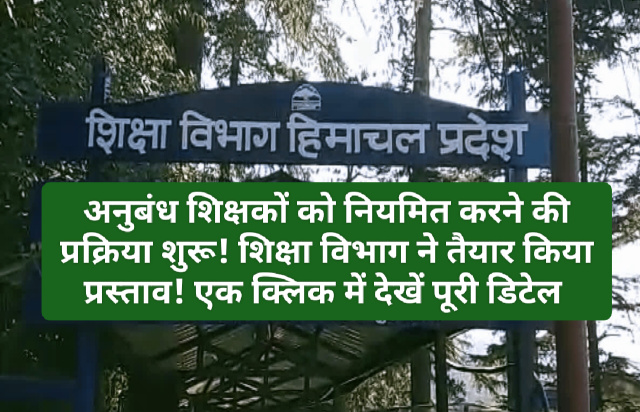 HP Contract Teachers: अनुबंध शिक्षकों को नियमित करने की प्रक्रिया शुरू! शिक्षा विभाग ने तैयार किया प्रस्ताव! एक क्लिक में देखें पूरी डिटेल