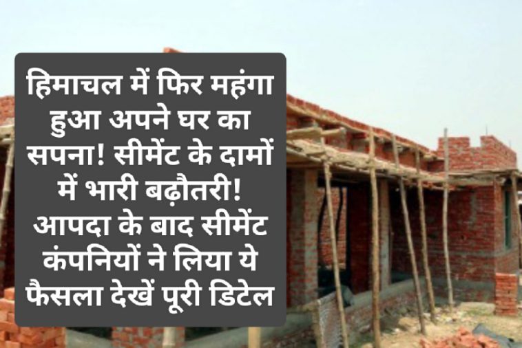 Building Meterial Price: हिमाचल में फिर महंगा हुआ अपने घर का सपना! सीमेंट के दामों में भारी बढ़ौतरी! आपदा के बाद सीमेंट कंपनियों ने लिया ये फैसला देखें पूरी डिटेल