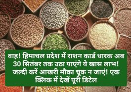 HP Food & Supply: वाह! हिमाचल प्रदेश में राशन कार्ड धारक अब 30 सितंबर तक उठा पाएंगे ये खास लाभ! जल्दी करें आखरी मौका चूक न जाएं! एक क्लिक में देखें पूरी डिटेल