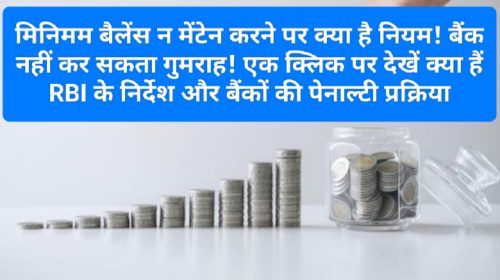 Saving Account Rules: मिनिमम बैलेंस न मेंटेन करने पर क्या है नियम! बैंक नहीं कर सकता गुमराह! एक क्लिक पर देखें क्या हैं RBI के निर्देश और बैंकों की पेनाल्टी प्रक्रिया