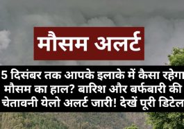 हिमाचल प्रदेश मौसम पूर्वानुमान: 5 दिसंबर तक आपके इलाके में कैसा रहेगा मौसम का हाल? बारिश और बर्फबारी की चेतावनी येलो अलर्ट जारी! देखें पूरी डिटेल