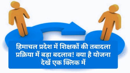 HP Govt Decision: हिमाचल प्रदेश में शिक्षकों की तबादला प्रक्रिया में बड़ा बदलाव! क्या है योजना देखें एक क्लिक में