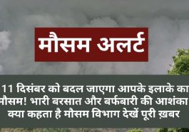 Himachal Weather Alert: 11 दिसंबर को बदल जाएगा आपके इलाके का मौसम! भारी बरसात और बर्फबारी की आशंका! क्या कहता है मौसम विभाग देखें पूरी ख़बर