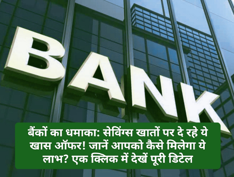 बैंकों का धमाका: सेविंग्स खातों पर दे रहे ये खास ऑफर! जानें आपको कैसे मिलेगा ये लाभ? एक क्लिक में देखें पूरी डिटेल