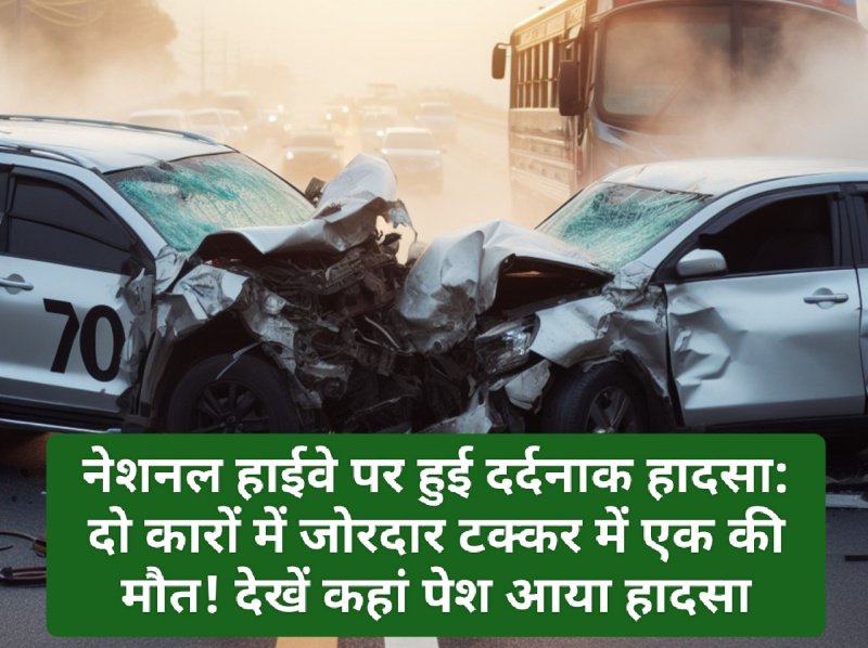 नेशनल हाईवे पर हुई दर्दनाक हादसा: दो कारों में जोरदार टक्कर में एक की मौत! देखें कहां पेश आया हादसा