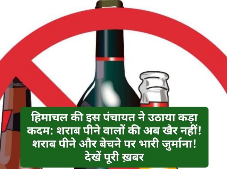 हिमाचल की इस पंचायत ने उठाया कड़ा कदम: शराब पीने वालों की अब खैर नहीं! शराब पीने और बेचने पर भारी जुर्माना! देखें पूरी ख़बर