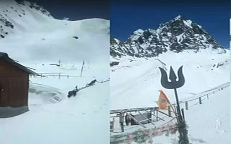 आस्था: 30 फीट बर्फ के बीच पैदल मणिमहेश पहुंचे साधु बाबा! सोशल मीडिया पर वीडियो वायरल