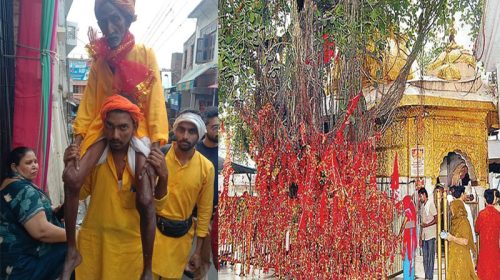 आस्था: चलो बुलावा आया है माता ने बुलाया है…पोते के कंधों पर चिंतपूर्णी मंदिर पहुंचा 90 वर्षीय दादा