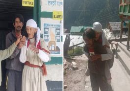 Lok Sabha Election: हिमाचल में पति की मौत का गम भुला नीरजू देवी ने बेटे के कंधों पर बूथ पहुंचकर डाला वोट