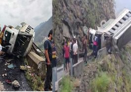 हिमाचल में बड़ा सड़क हादसा: सड़क पर पलटी HRTC बस! ड्राइवर-कंडक्टर सहित चार लोगों की दर्दनाक मौत