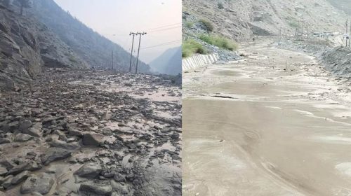 Landslide In Himachal: पहाड़ी दरकने से यातायात बाधित! सड़क पर भारी मात्रा में मलबा और चट्टाने गिरी