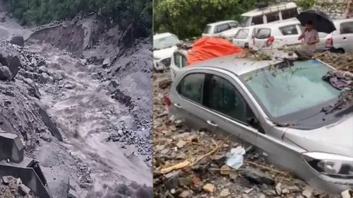 Flood In Himachal: मूसलाधार बारिश से नाले में आई बाढ़! 8 गाड़ियां मलबे में दबी