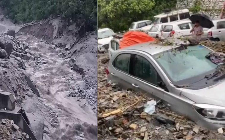 Flood In Himachal: मूसलाधार बारिश से नाले में आई बाढ़! 8 गाड़ियां मलबे में दबी