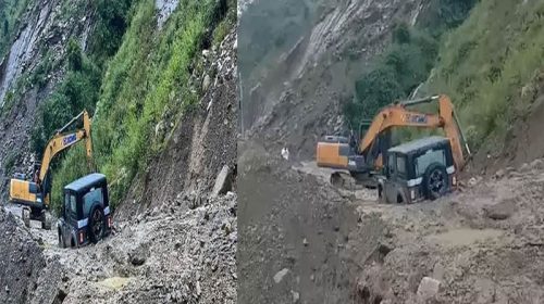 Landslide In Himachal: बारिश के बाद चंडीगढ़-मनाली नेशनल हाइवे पर लैंडस्लाइड! मलबे में फंसी थार