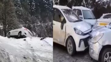 Himachal News Update: सड़कों पर कोहरा और बर्फ जमने से स्किड होकर आपस में टकराई आठ गाड़ियां