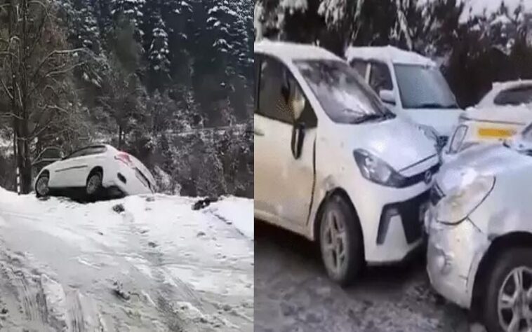 Himachal News Update: सड़कों पर कोहरा और बर्फ जमने से स्किड होकर आपस में टकराई आठ गाड़ियां