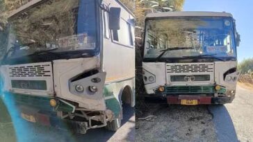 HRTC Bus Accident: सड़क किनारे लगे बिजली के खंभे से टकराई HRTC बस! अंदर सवार थे स्कूली बच्चों सहित 30 यात्री