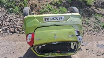 हिमाचल में भीषण हादसा: अनियंत्रित कार मकान की छत पर गिरी, डॉक्टर की मौके पर मौ+त