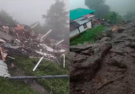 हिमाचल में भारी बारिश से तबाही: पांच मंजिला मकान गिरा! रामपुर में फटा बादल, मवेशी बहे