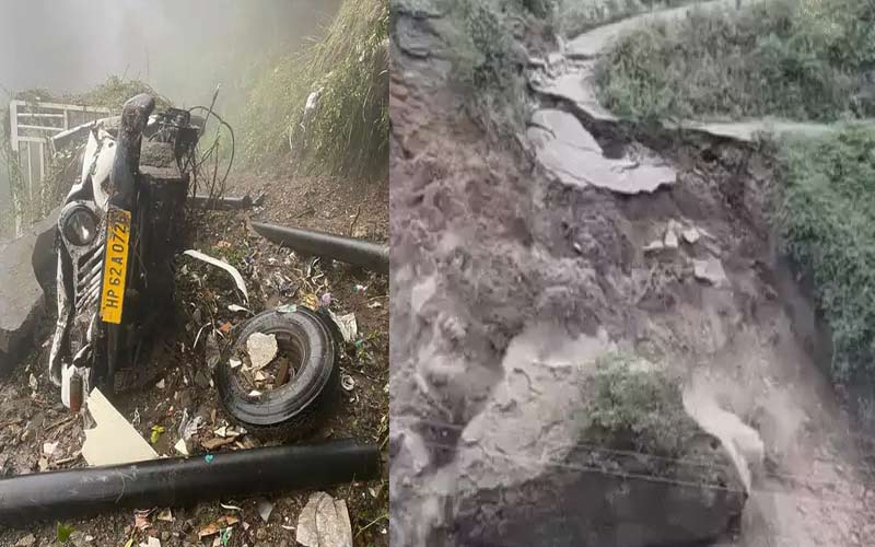 Himachal Weather: हिमाचल में भारी बारिश से जगह-जगह लैंडस्लाइड! भूस्खलन की चपेट में आई गाड़ी