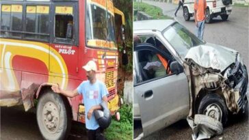 Accident In Himachal: कार और बस के बीच जोरदार भिड़ंत! टक्कर के बाद पैरापिट से टकराई कार