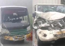 Himachal Latest News: एचआरटीसी बस और पिकअप के बीच भिड़ंत! चालक गंभीर घायल