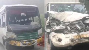 Himachal Latest News: एचआरटीसी बस और पिकअप के बीच भिड़ंत! चालक गंभीर घायल