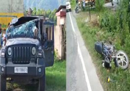 Sirmour News : कोलर मोड़ पर भीषण हादसा! थार और स्विफ्ट की टक्कर में दो पत्रकार घायल