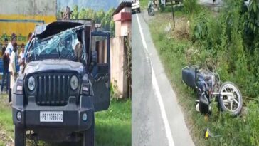 Sirmour News : कोलर मोड़ पर भीषण हादसा! थार और स्विफ्ट की टक्कर में दो पत्रकार घायल