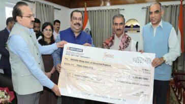 CM Sukhu: आईबीसीए ने त्साराप-चू संरक्षण रिजर्व प्रबंधन के लिए मुख्यमंत्री को दिया तीन करोड़ रुपये का चेक