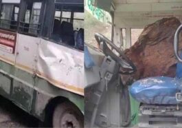 Sirmour News: चलती बस पर पहाड़ी से गिरा बड़ा पत्थर! 10 साल का बच्चा घायल, ड्राइवर सहित महिला को भी आई चोट