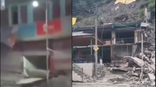 Heavy Rain: भारी बारिश से ताश के पतों की तरह ढहा चार मंजिला मकान! 4 मकानों को भी खतरा Heavy Rain: भारी बारिश से ताश के पतों की तरह ढहा चार मंजिला मकान! 4 मकानों को भी खतरा