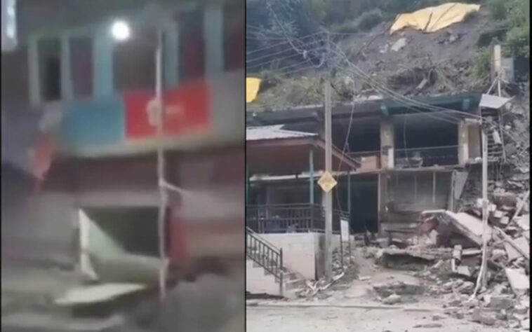 Heavy Rain: भारी बारिश से ताश के पतों की तरह ढहा चार मंजिला मकान! 4 मकानों को भी खतरा Heavy Rain: भारी बारिश से ताश के पतों की तरह ढहा चार मंजिला मकान! 4 मकानों को भी खतरा