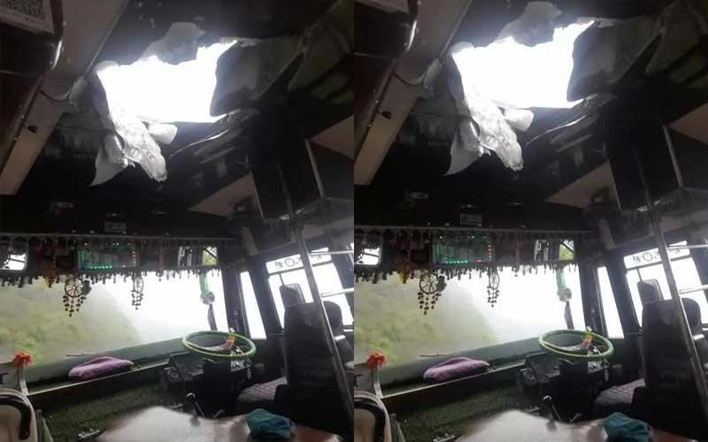 Himachal News Alert: यात्रियों से भरी बस पर पहाड़ी से गिरे पत्थर! मची चीख-पुकार, दो घायल