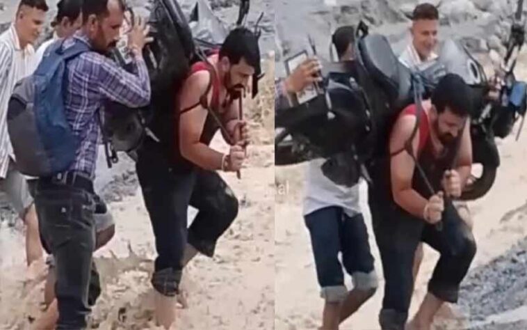 Sirmour News: शिक्षक ने कंधों पर उठाई भारी भरकम बाइक! फिर नाले को किया पार, वीडियो वायरल Sirmour News: शिक्षक ने कंधों पर उठाई भारी भरकम बाइक! फिर नाले को किया पार, वीडियो वायरल